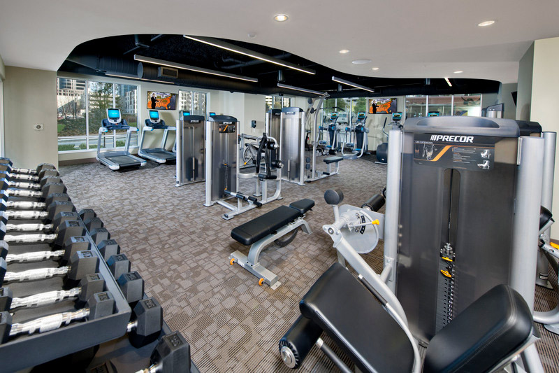 Fitness center with free weights, strength machines and cardio equipment